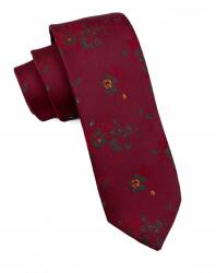 CGM Bordó-grafit virágmintás zsakárd nyakkendő (K2LUX/11)