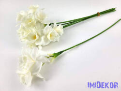  Nárcisz 3 fejes selyem szálas 37 cm - Fehér