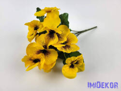  Árvácska 5 ágú selyem csokor 28 cm - Sárga