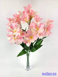  Asztromélia 7 ágú selyem csokor 48 cm - Halvány Rózsaszín