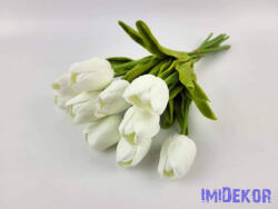  Tulipán 10 szálas gumi köteg 34 cm - Fehér