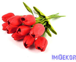 Tulipán 10 szálas gumi köteg 34 cm - Piros