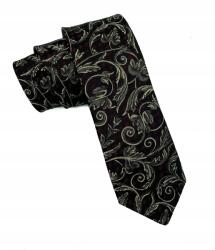 CGM Jacquard nyakkendő bordó-arany virágmintás (K2LUX/14)