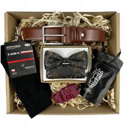 CGM Férfi ajándék szett Elegáns öv jacquard bőr legyező és zokni (M5-151/S-723706)