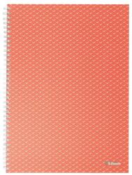 Esselte Caiet de birou Esselte Colour'Breeze, carton, reciclabil, certificare FSC, A4, 80 coli, cu spira, matematica, corai (SL628478) - birotica-asp