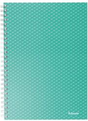 Esselte Caiet de birou Esselte Colour'Breeze, carton, reciclabil, certificare FSC, A5, 80 coli, cu spira, matematica, verde (SL628467) - birotica-asp