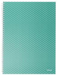 Esselte Caiet de birou Esselte Colour'Breeze, carton, reciclabil, certificare FSC, A4, 80 coli, cu spira, matematica, verde (SL628477) - birotica-asp