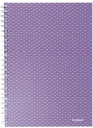 Esselte Caiet de birou Esselte Colour'Breeze, carton, reciclabil, certificare FSC, A5, 80 coli, cu spira, dictando, lavanda (SL628474) - birotica-asp