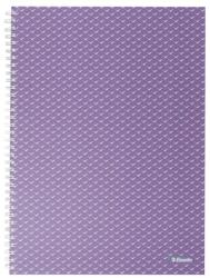 Esselte Caiet de birou Esselte Colour'Breeze, carton, reciclabil, certificare FSC, A4, 80 coli, cu spira, matematica, lavanda (SL628479) - birotica-asp