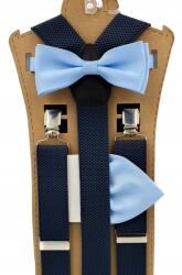 CGM Kék sötét nadrágtartó kék világos légy (Szelka jednolita - mucha z poszetką)