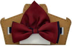 CGM Bordó-tengerészkék csokornyakkendő háromszög alakú zsebkendővel (M3 / 11/18)