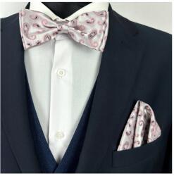 CGM Csokornyakkendő és Jacquard Párnahuzat Ezüst Rózsaszín Ing Öltöny (M5/113)