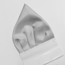  Szürke Hamvas Világos Szegély Díszkendő Zsebek (KOD 5)