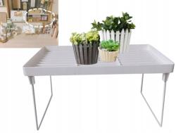 Rozz Áttört asztal fehér polcos állvány 16cm magas 31cm széles (24264_rozz_okz_gabB)