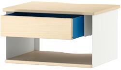 IKEA Modern Falra Szerelhető Éjjeliszekrény, Fehér Nyírfa Imitáció Ikea Stomso 36x29x20 (705.678.05)