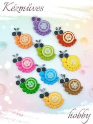 kezmuves-hobby. hu Színes csigák hópehely mintával hűtőmágnes - Quilling hűtőmágnes