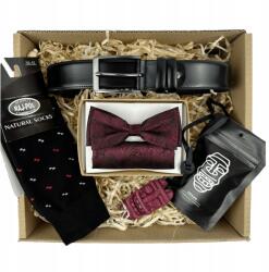 CGM Férfi ajándék szett Elegáns öv jacquard bőr legyező és zokni (M5-100/S-734566)