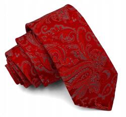 CGM Zsakárd nyakkendő, piros-szürke, paisley mintás (Paisley)