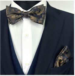 CGM Legyek és Jacquard Párnahuzat Barna Kék Pöttyös Ing Öltöny (M3/ŻAK/152)