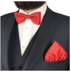 CGM Vörös Férfi Csokornyakkendő Zsebkendővel Díszkendő Szett (Mplus/13)