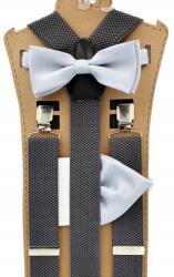 CGM Szürke acél vállpántos szürke világos legyező párnahuzattal (Szelka jednolita gładka-mucha z poszetką)