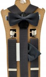 CGM Szürke sötét nadrágtartó szürke grafit legyező mintás (Szelka jednolita - mucha z poszetką)