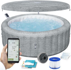 Bestway Lay-Z Spa Bali szürke felfújható jakuzzi pezsgőfürdő 6 fő részére (6001N)