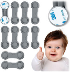 RicoKids 798301 Szekrénynyitó védőrács 10 db Szürke