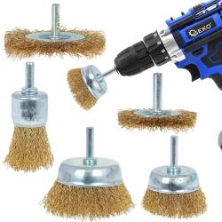 GEKO fúrógépbe fogható drótkefe készlet 5db G00641 (G00641)