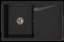 LunArt Andy Max egymedencés gránit mosogató csepptálcával, Midnight Black (5999123019189)