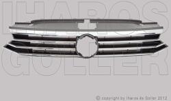 VW Passat 2014-2018 - Hűtődíszrács feketére fest. , króm díszl. (LED FSZ)*