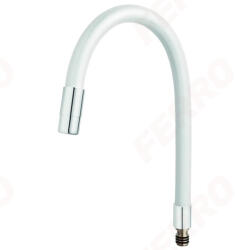 FERRO Elastico Flexibilis Kifolyócső mosogató csaptelepekhez fehér