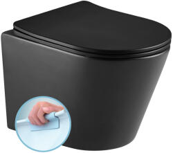 SAPHO PACO RIMLESS fali WC. ülőke nélkül. 36.5x52cm. matt fekete