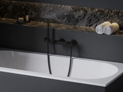 RAVAK Eleganta fali kádcsaptelep zuhanyszett nélkül EL 022.20BLM, Black Matt