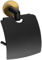 SAPHO BEMETA LARISSA fali WC-papírtartó. 136x194x116mm. fekete/matt arany