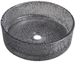 SAPHO ERSEL gravírozott üvegmosdó. átm. : 39.5cm. fekete