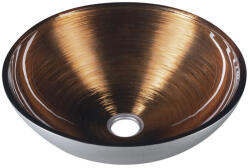 SAPHO MURANO WENGE üvegmosdó. átm: 40x14cm. réz/ezüst