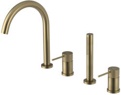 SAPHO ULTRASAN kádperemre építhető csaptelep. kifolyócsővel és kézizuhannyal. matt arany