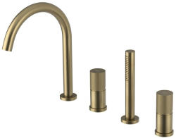 SAPHO ULTRATAP kádperemre építhető csaptelep. kifolyócsővel és kézizuhannyal. matt arany