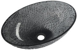 SAPHO BEAUTY PURUS üvegmosdó. 50x36cm. fekete