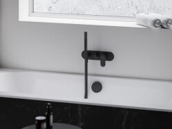 RAVAK Eleganta falba süllyesztett csaptelep szettel, kétutas, belső egység nélkül EL 065.20BLM. O2. RB07D. +S, Black Matt - szerelvenycenter