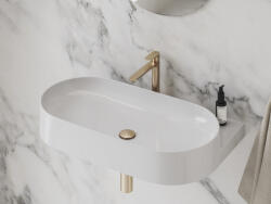 RAVAK Eleganta álló mosdócsaptelep BeCool 220 mm leeresztő nélkül EL 014.61RGB, Rose Gold Brushed