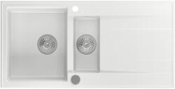 SAPHO Gránit mosogató. gyümölcsmosóval. 96x48cm. fehér