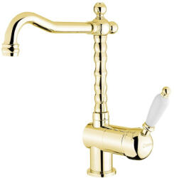 SAPHO KIRKÉ WHITE Mosogató-csaptelep. fehér karral. arany - szerelvenycenter - 108 300 Ft