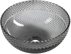 SAPHO MARAC gravírozott üvegmosdó. átm: 39.5cm. fekete