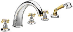 SAPHO REITANO ANTEA 5 részes kádperemre szerelhető kádtöltő csaptelep. króm/arany