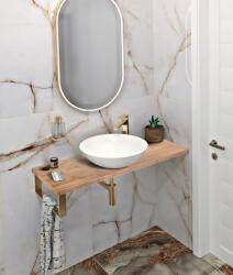 SAPHO WOODY tömörfa pult. 1700x28x360mm. natúr tölgy