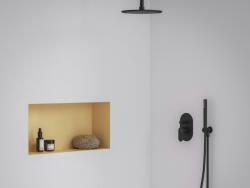 RAVAK Eleganta falba süllyesztet csaptelep, automatikus, kétutas, belső egységgel EL 061.20BLM. O2, Black Matt