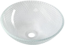 SAPHO BEAUTY PUKETA gravírozott üvegmosdó. átm: 42cm. transzparent üveg