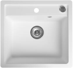 SAPHO Gránit mosogató. egymedencés. 53x50cm. fehér